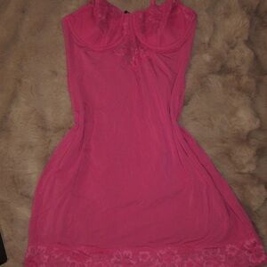 Elegant Lace Trim Sleepwear Set in Pink